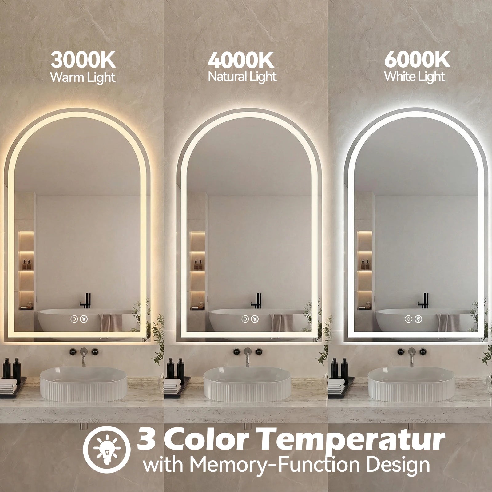 Arched LED Vanity Mirror
