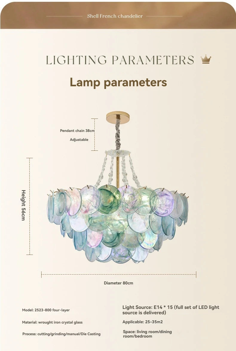 Murano-Style Blue Luxury Glass Chandelier