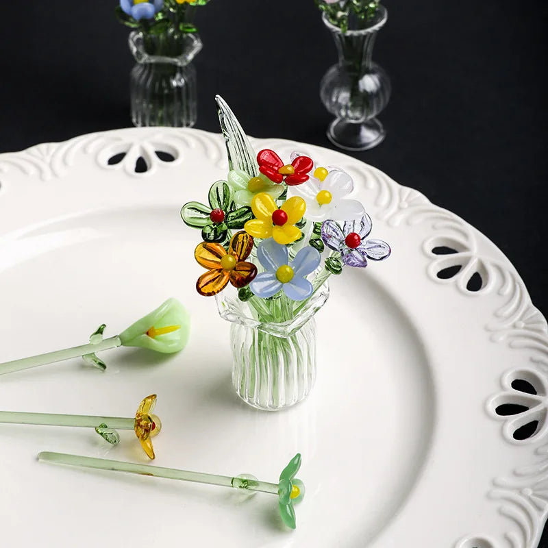 Hand-Blown Glass Flower Arrangement