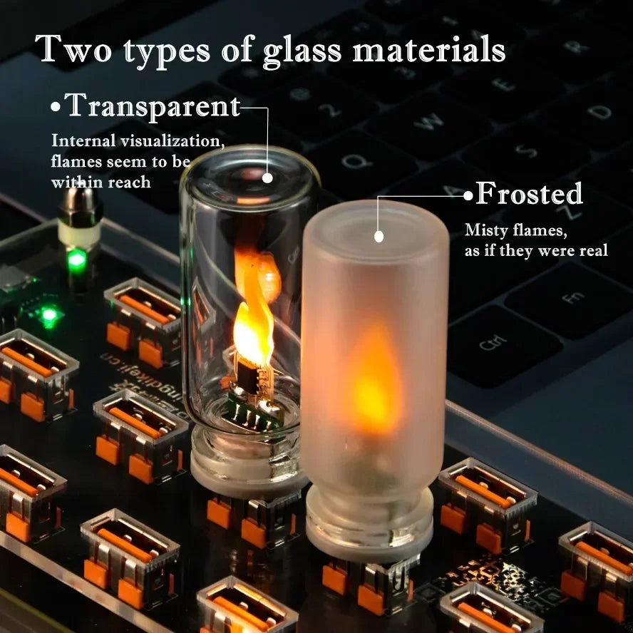 USB Flickering Glass Flame Light
