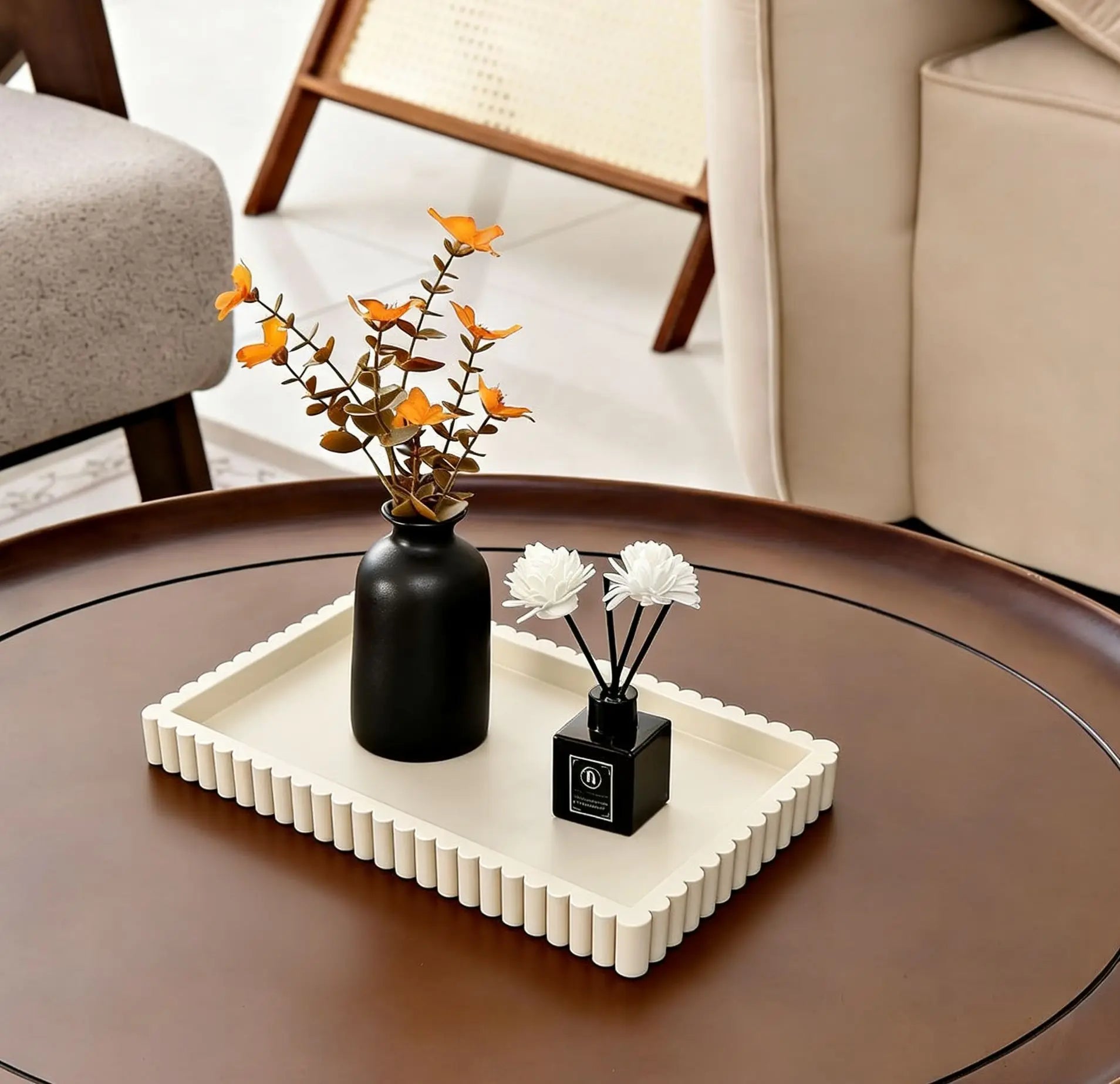 Silicone Wave-Edge Vanity Tray