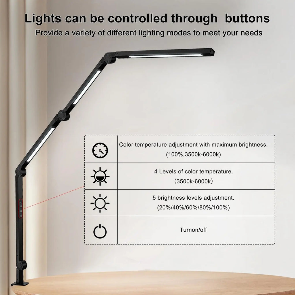 Adjustable Clamp LED Desk Lamp