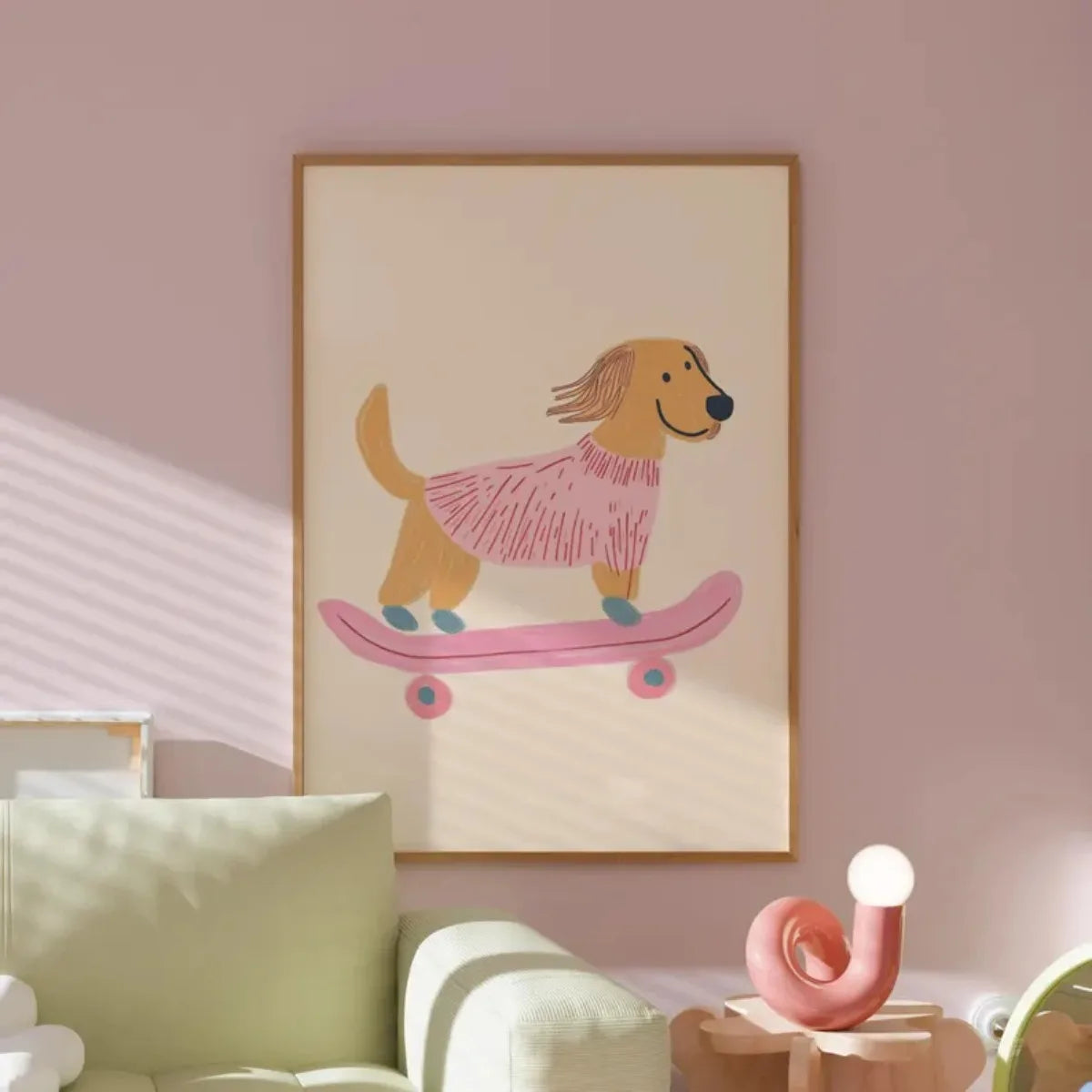 Skateboarding Dachshund Canvas Print