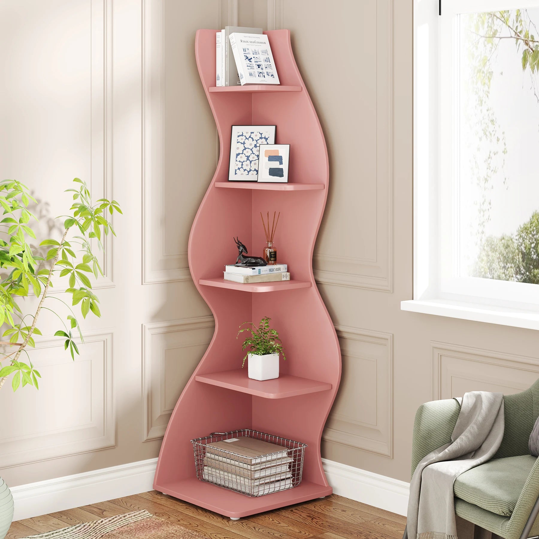 5-Tier Corner Bookshelf