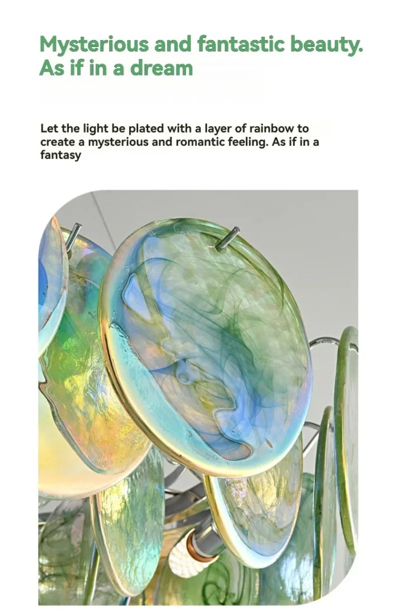 Multicolor Glass Lobby Chandelier