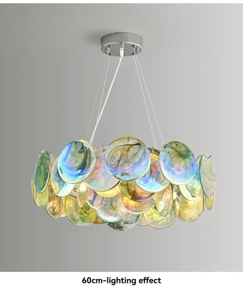 Multicolor Glass Lobby Chandelier