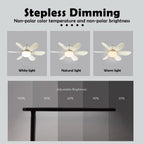 E26 Smart Remote-Control LED Ceiling Fan with Light