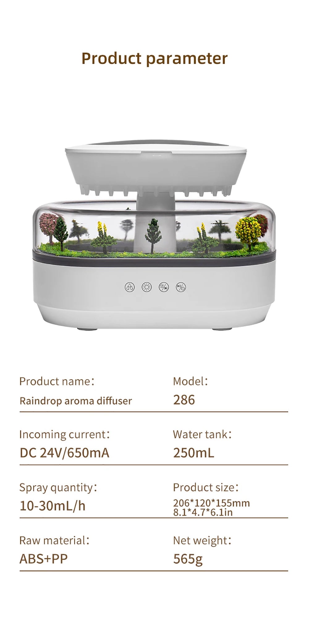 Color-Light Rain Cloud Aroma Diffuser