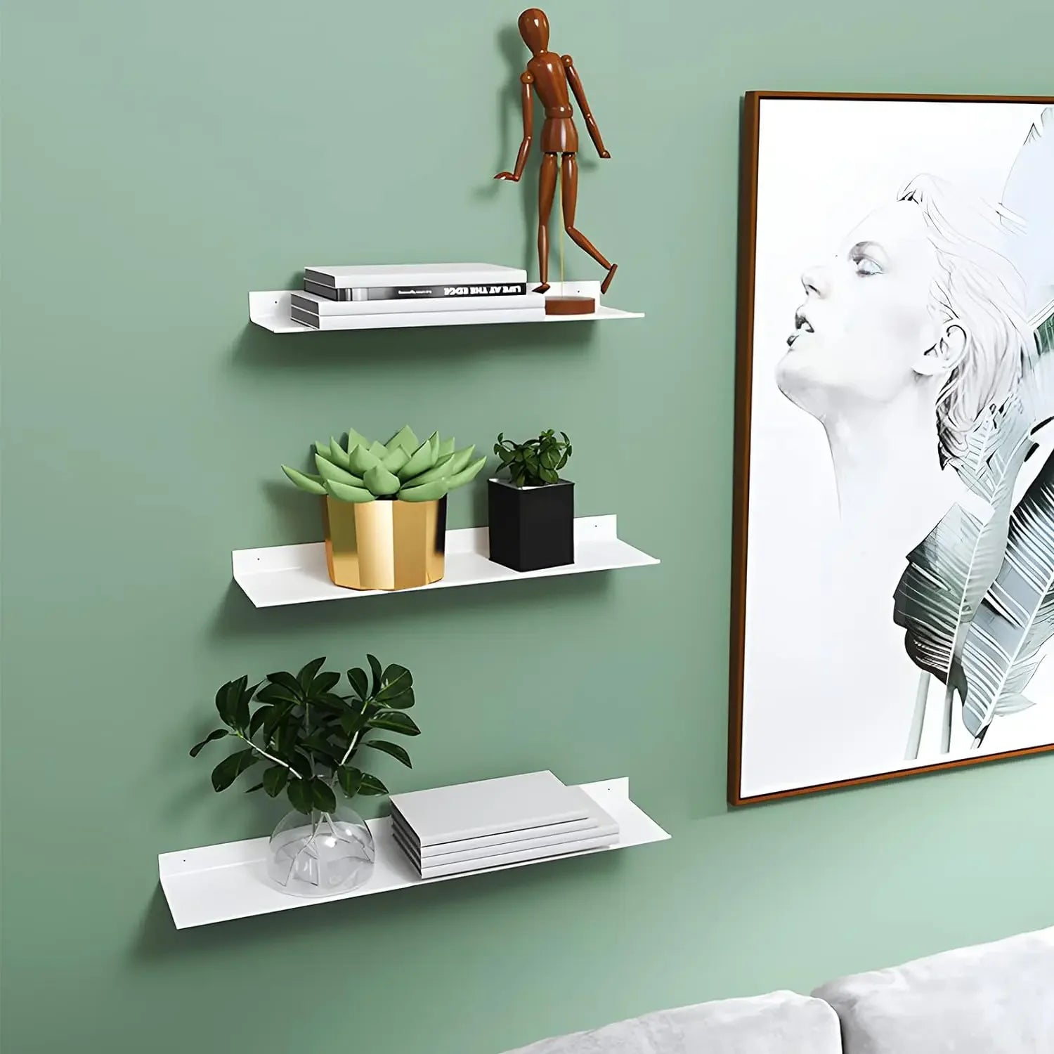 No-Drill Floating Bathroom Shelf