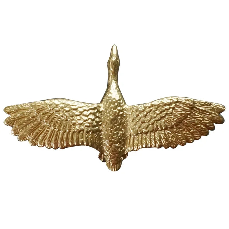 Sculptural Brass Wild Goose Cabinet Pull