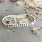 Marble-Look Oval Silicone Storage Tray