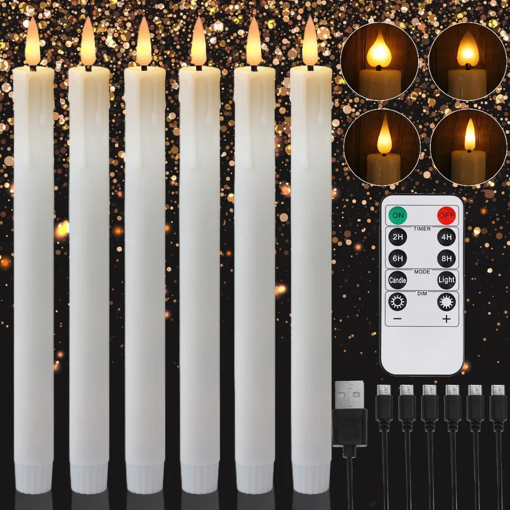 Flameless Taper Candle Set with Remote & Timer