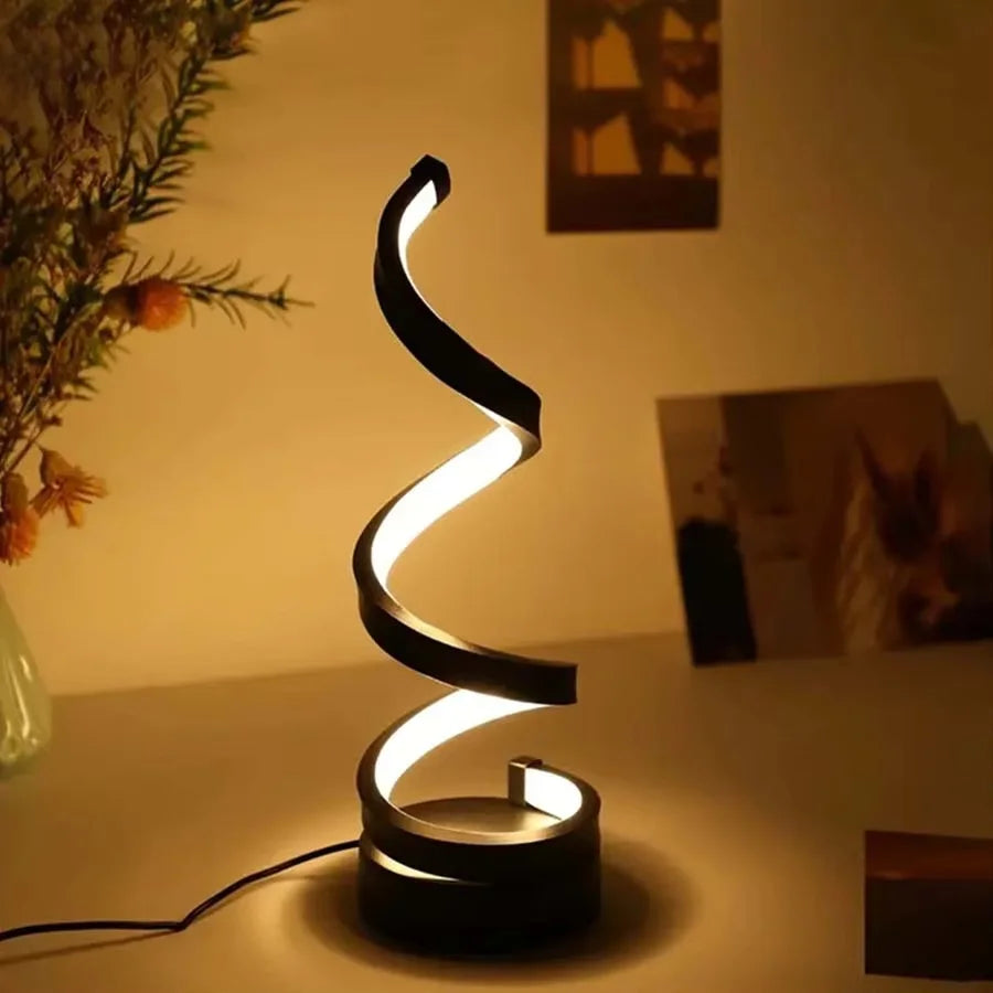 Spiral Motion-Sensor Dimmable LED Table Lamp