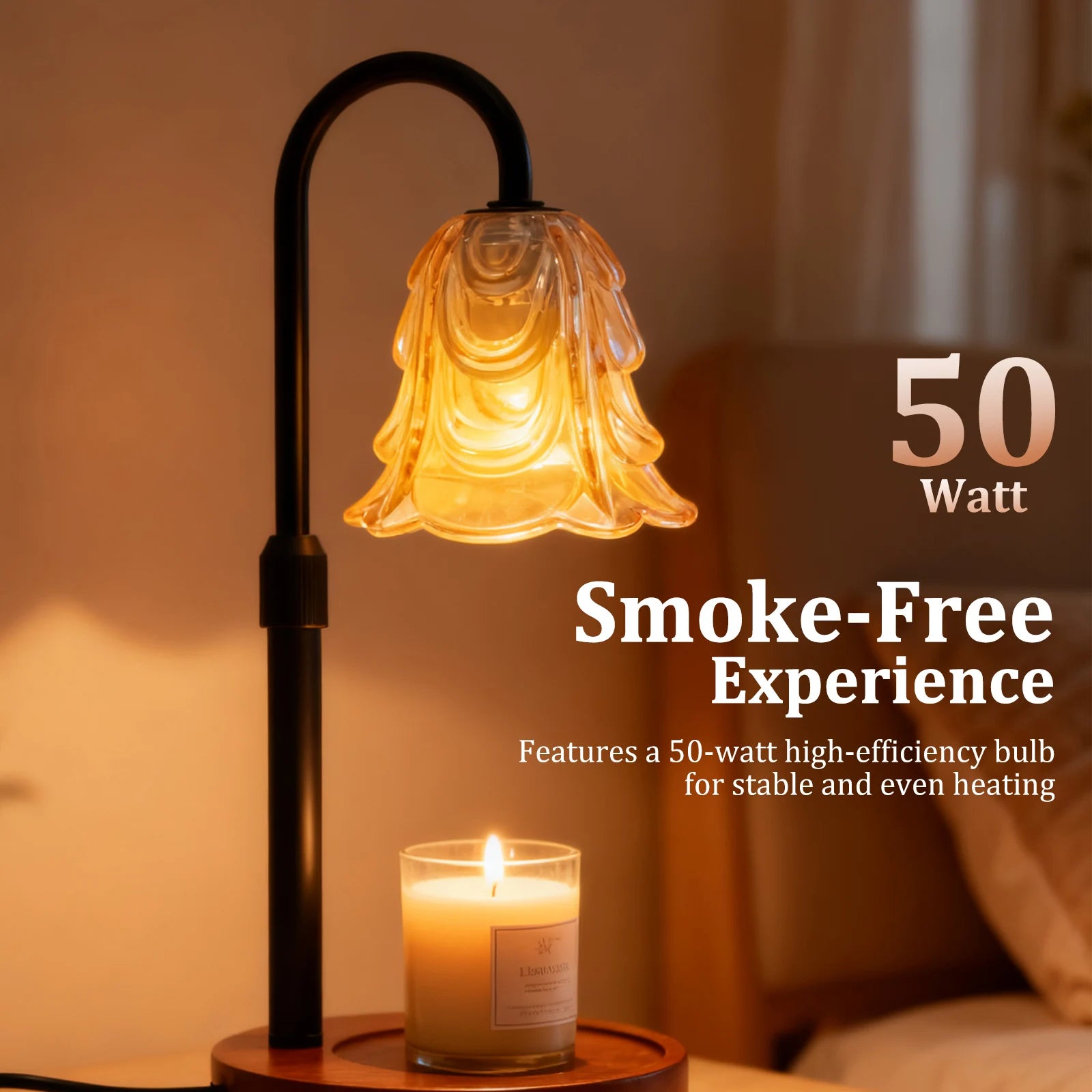 Floral Dimmable Candle Warmer Lamp