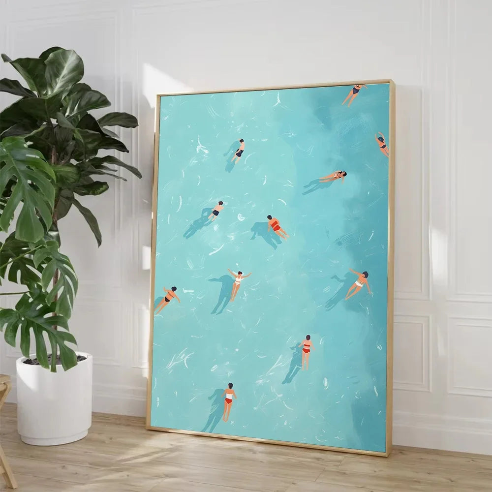 Summer Poolside Canvas Wall Art