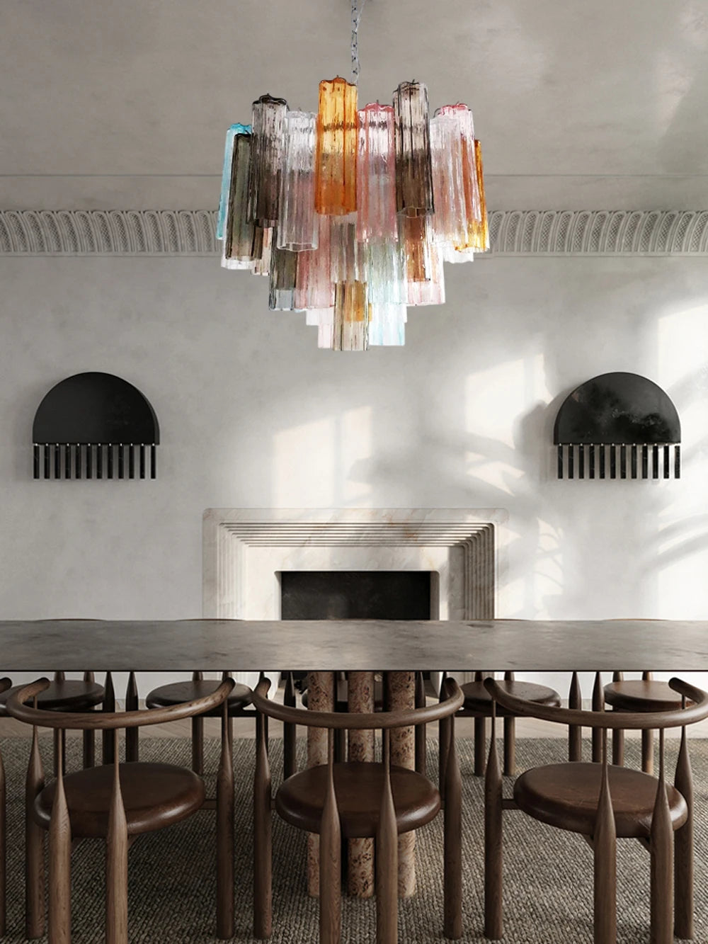 Art Glass Dimmable LED Chandelier