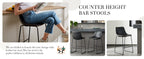 Set of 2 PU Leather Counter Stools
