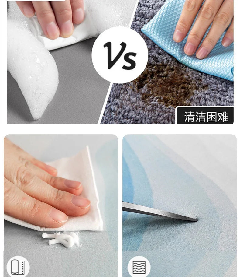 Minimalist Diatomite Bath Mat Quick-Dry Absorbent Non-Slip Door Mat Stain-Resistant & Durable Entryway Rug