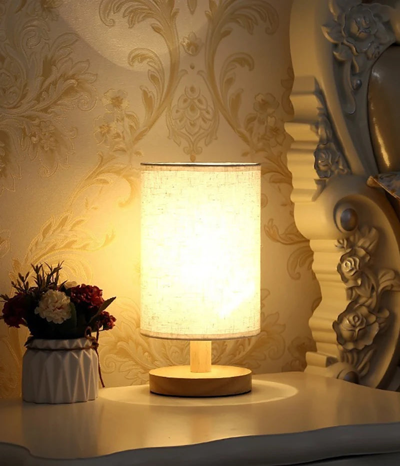 USB Dimmable Fabric Shade Table Lamp