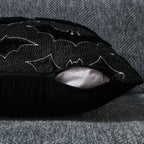 Black Halloween Plush Pillow Cover