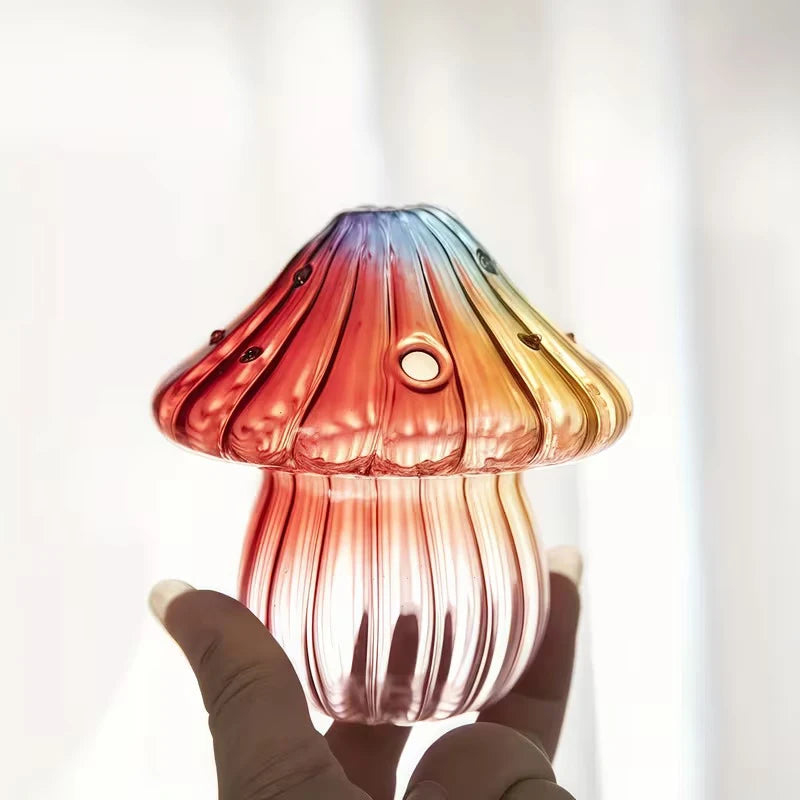 Hand-Blown Mushroom Glass Vase