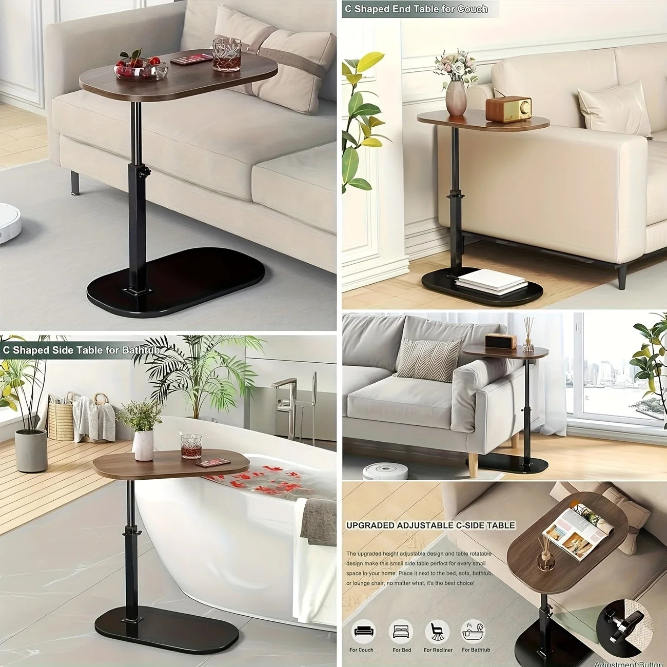 Adjustable Sofa Side Table