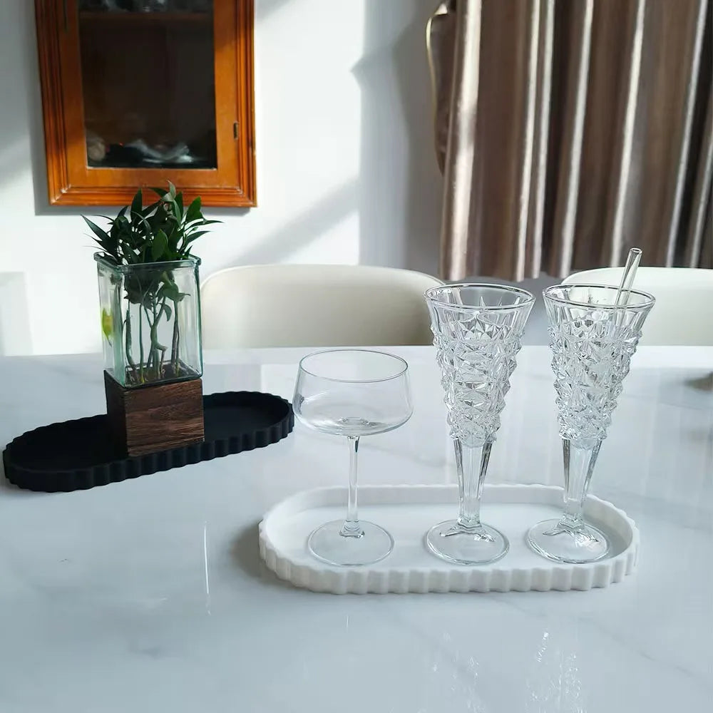 Silicone Wave-Edge Vanity Tray