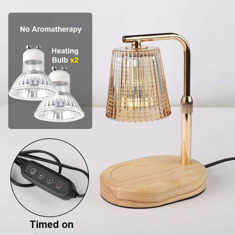 Glass-Shade Candle Warmer Lamp
