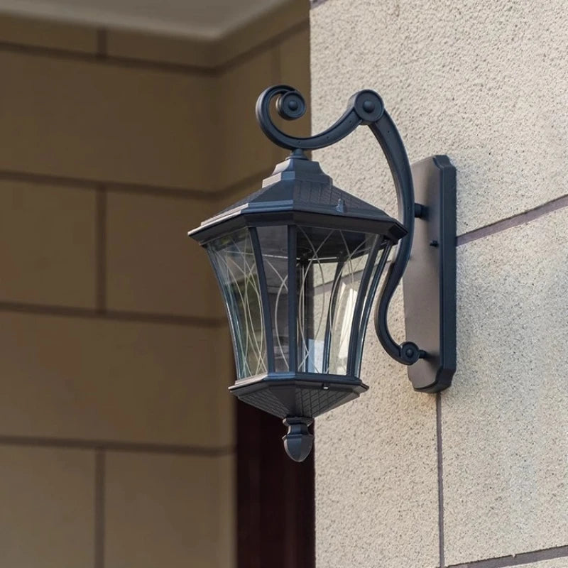 Vintage Solar Entryway Wall Lantern