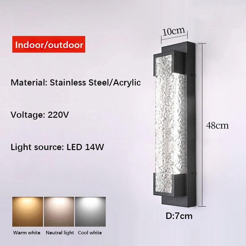 Long Waterproof Outdoor Wall Light