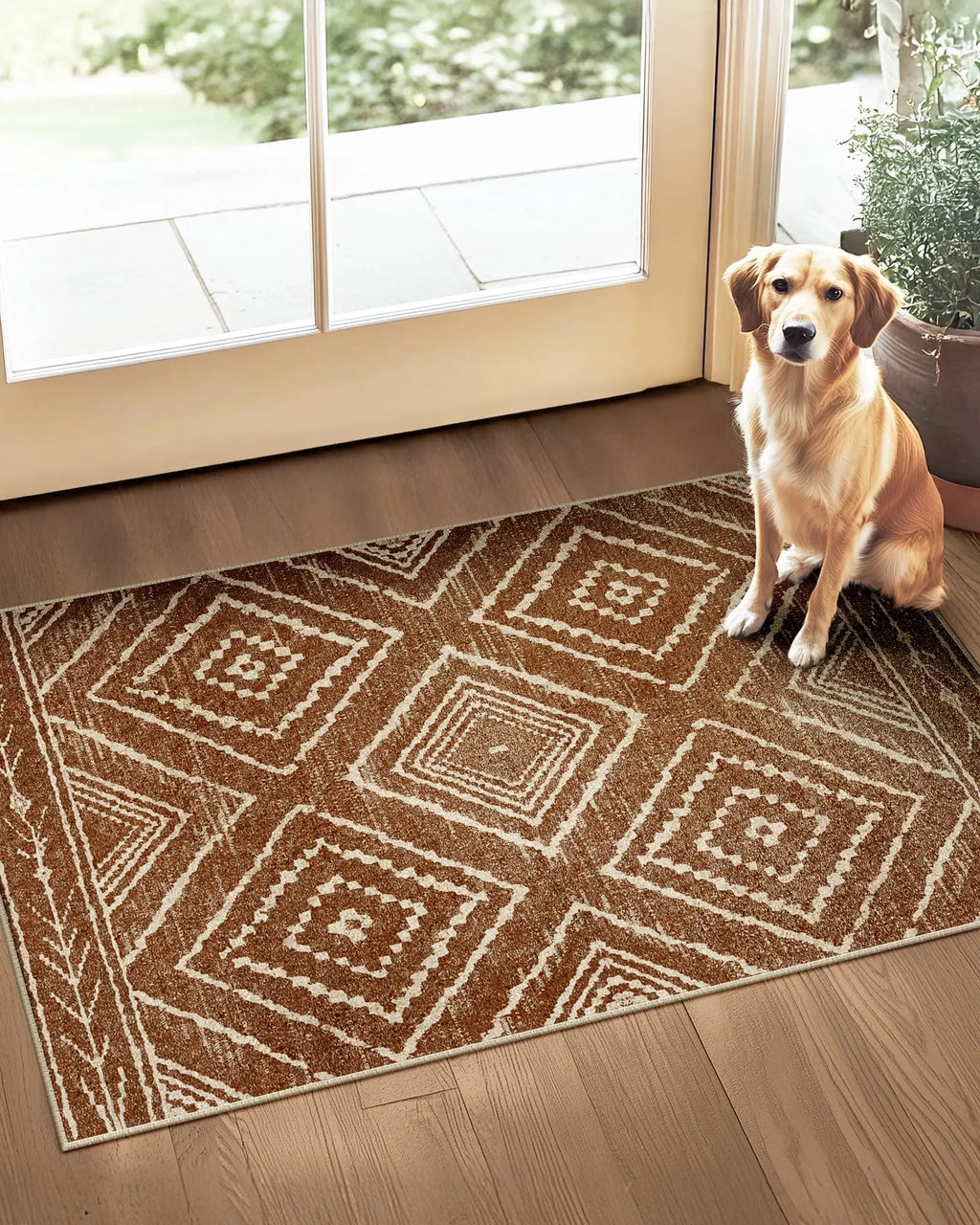 Southwestern Washable Area Rug