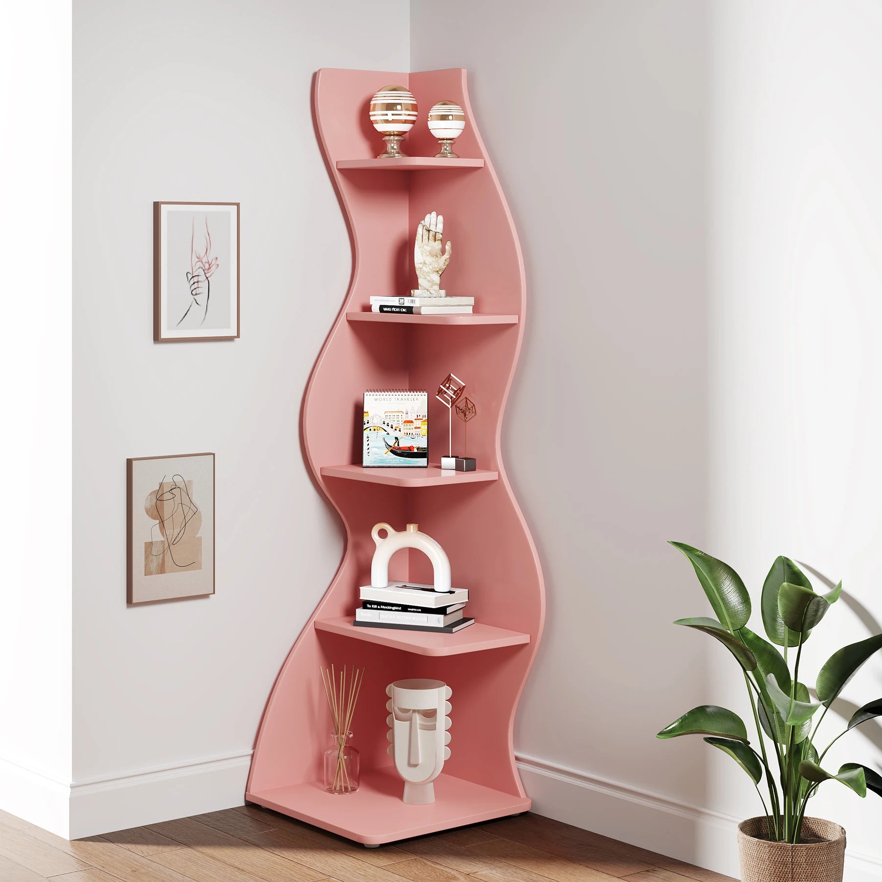 5-Tier Corner Bookshelf