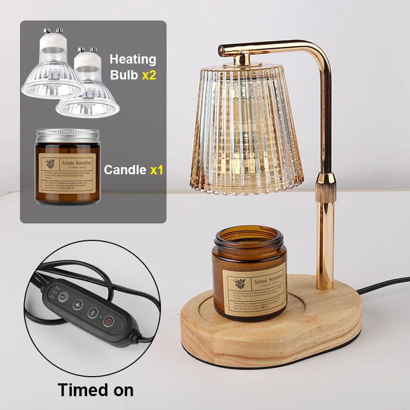 Glass-Shade Candle Warmer Lamp