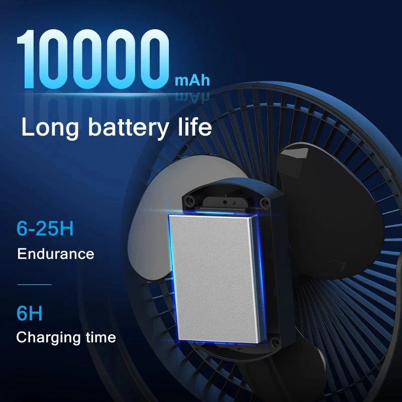 USB Charging Home Room Table Wireless Electric Fan 10000mah — detail view