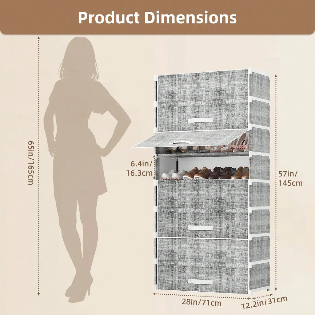 9-Tier Dustproof Shoe Storage Cabinet