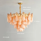 Murano Petal Glass Dimmable Chandelier