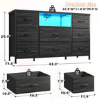 8-Drawer Media Dresser with Charging Station
