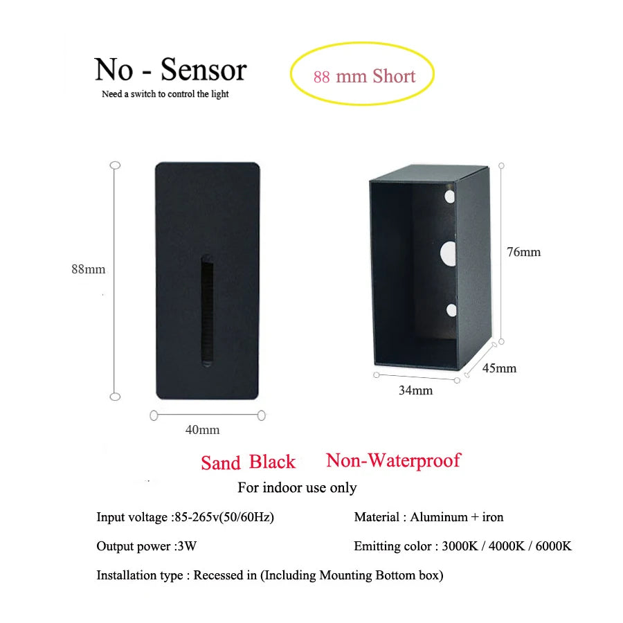 Night Motion-Sensor LED Wall Light