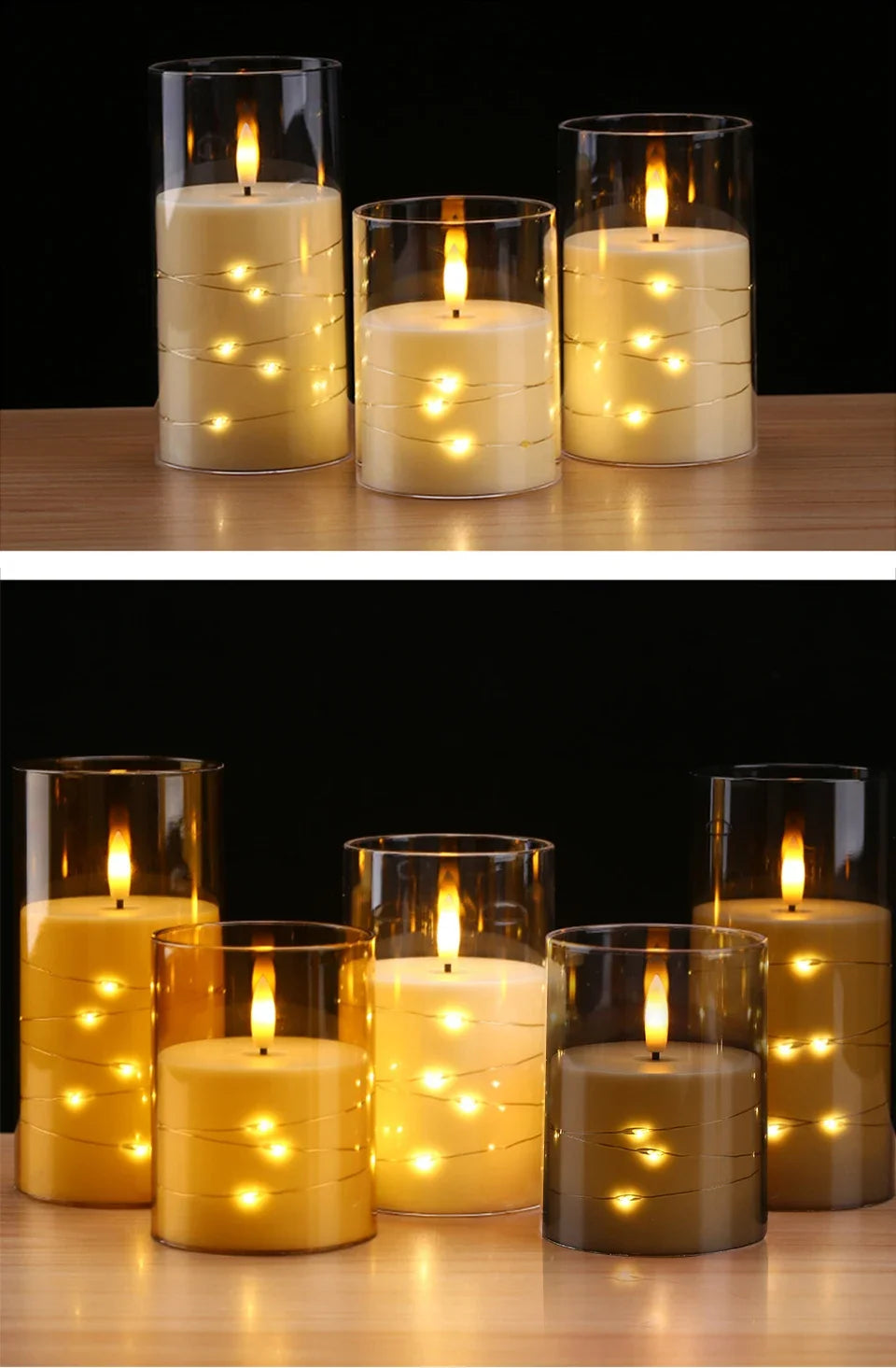 Starlight Flameless Pillar Candle Set