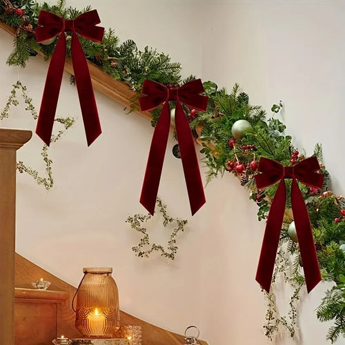 10-Piece Velvet Christmas Bow Set — WESTMERE