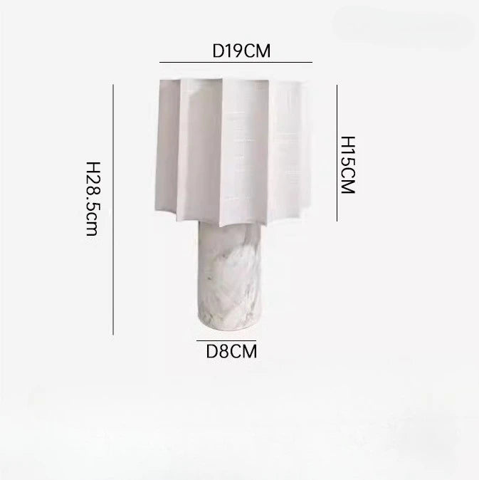 Retro Luxury Beside Lamp Natural Marble Table Fabric