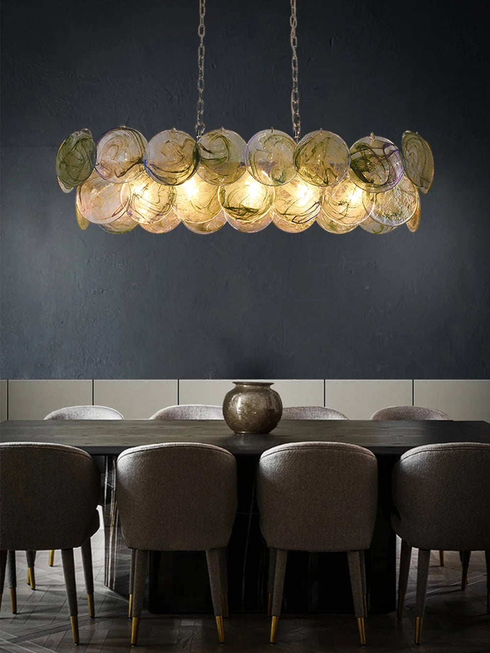 Dimmable Glass-Piece LED Chandelier