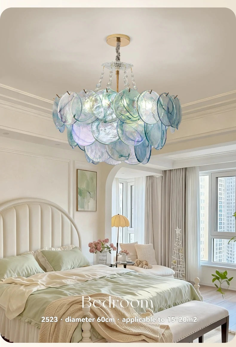 Murano-Style Blue Luxury Glass Chandelier