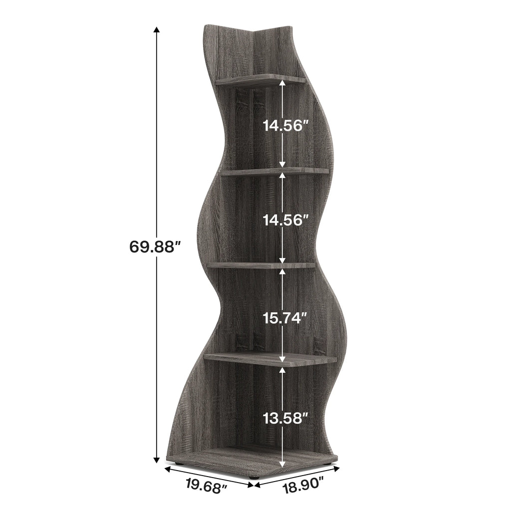 5-Tier Corner Bookshelf
