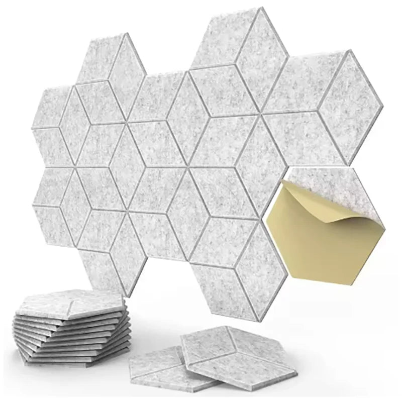 12-Pack Hexagonal Self-Adhesive Acoustic Panels