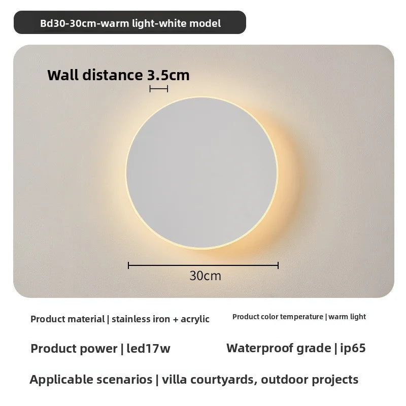 Round Waterproof Outdoor LED Wall Light