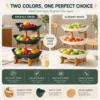 2/3-Tier Fruit Basket with Bamboo Stand