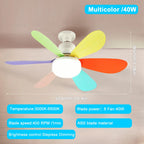 20-40w Smart Remote-Control LED Ceiling Fan with Light