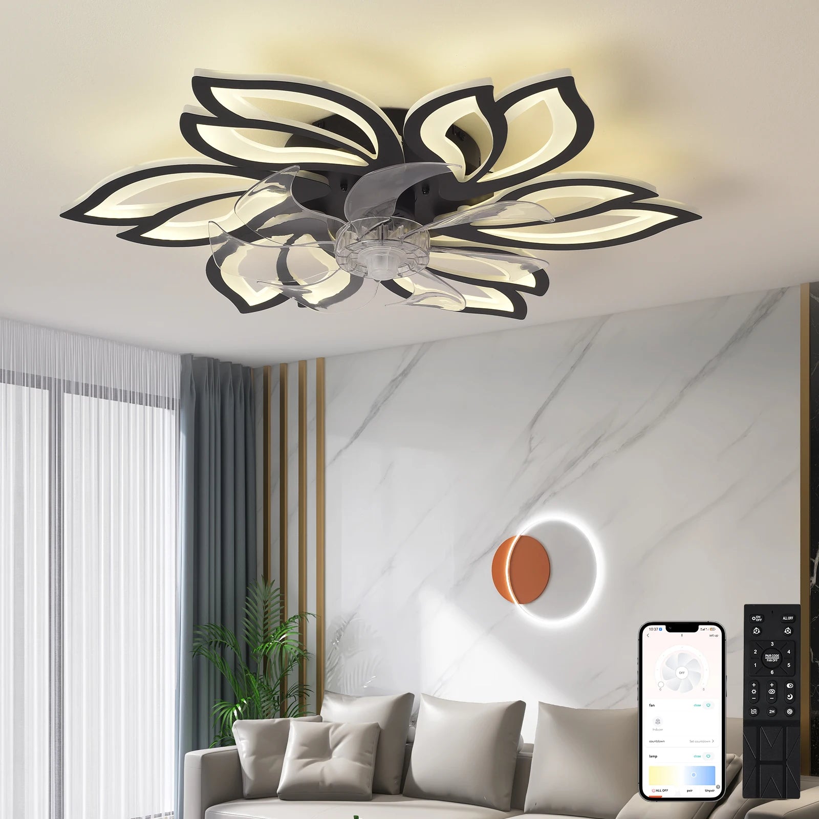 26-Inch Remote-Control Ceiling Fan with Light