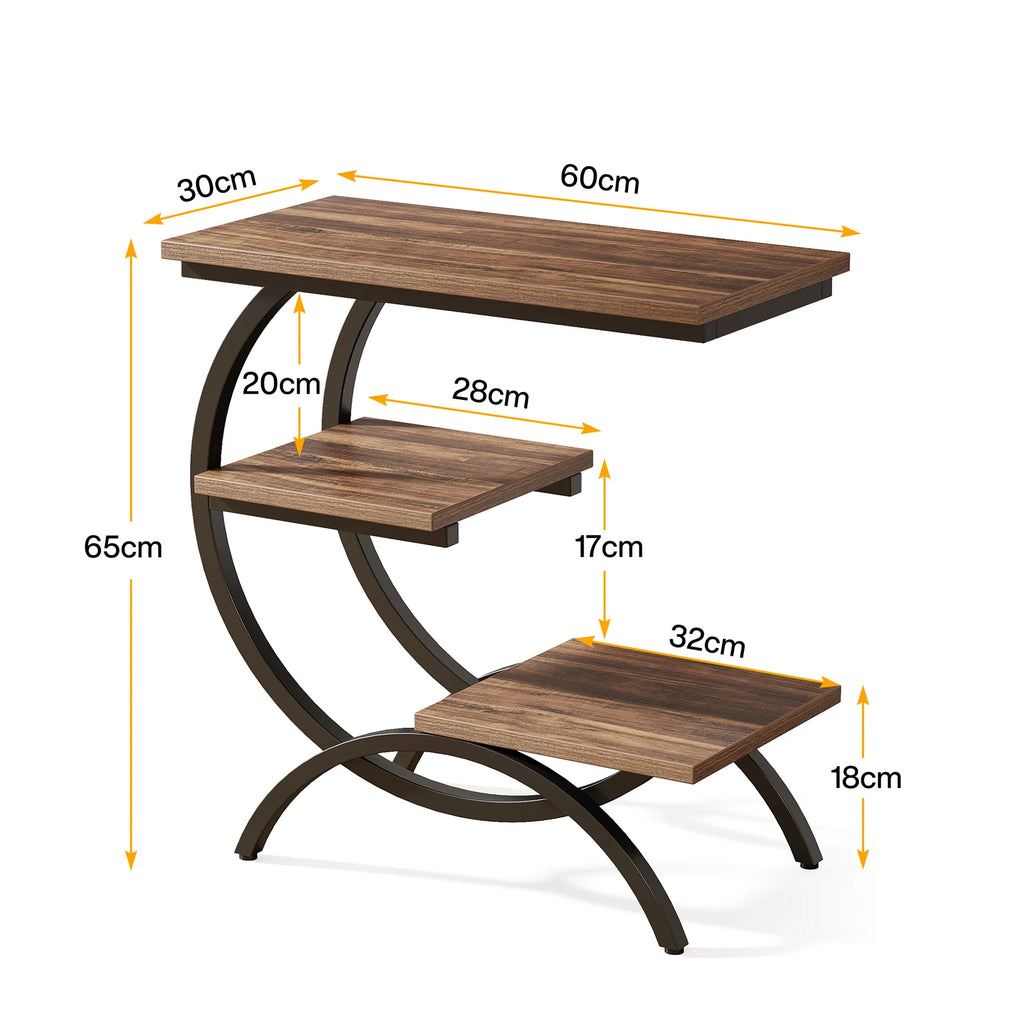 3-Tier C-Shaped Side Table
